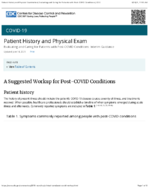 Evaluating and Caring for Patients with PostCOVID Conditions Interim Guidance Patient History and Physical Exam