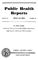 Public Health Reports  v 66 no 28  cover