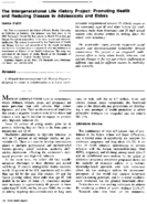 The Intergenerational Life History Project promoting health and reducing disease in adolescents and elders