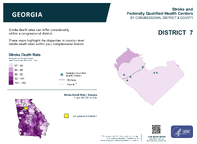 GA Congressional District 07 Stroke and Federally Qualified Health Centers Map 118th Congress
