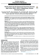 Priority Topics for the Community Preventive Services Task Force 20202025 A DataDriven PartnerInformed Approach