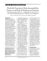 Pesticide Exposure Host Susceptibility Factors and Risk of Parkinsons Disease An Introduction to a Work in Progress