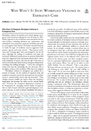 Why Wont It Stop Workplace Violence in Emergency Care