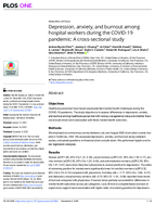 Depression Anxiety and Burnout Among Hospital Workers During the COVID19 Pandemic A CrossSectional Study