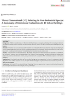 ThreeDimensional 3D Printing in NonIndustrial Spaces A Summary of Emissions Evaluations in 11 School Settings