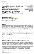 Sexual Harassment Beliefs and Myth Acceptance Among Hispanic and Indigenous Farmworkers in California USA and Michoacn Mexico