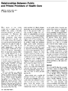 Relationships Between Public And Private Providers Of Health Care