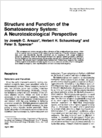 Structure and function of the somatosensory system a neurotoxicological perspective