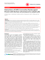 Interactions of SARS Coronavirus Nucleocapsid Protein with the host cell proteasome subunit p42
