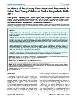 Incidence of Respiratory VirusAssociated Pneumonia in Urban Poor Young Children of Dhaka Bangladesh 20092011
