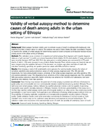 Validity of verbal autopsy method to determine causes of death among adults in the urban setting of Ethiopia