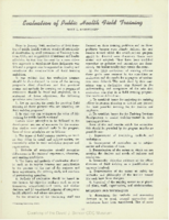 Evaluation of public health field training
