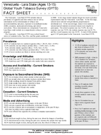 2008 Venezuela  Lara State Ages 1315 Global Youth Tobacco Survey GYTS Fact Sheet