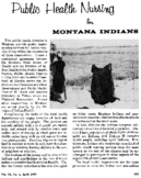 Public health nursing for Montana Indians
