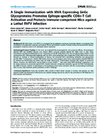 A Single Immunization with MVA Expressing GnGc Glycoproteins Promotes Epitopespecific CD8T Cell Activation and Protects Immunecompetent Mice against a Lethal RVFV Infection