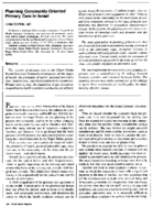 Planning communityoriented primary care in Israel