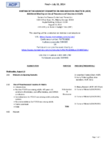 Agenda  Meeting of the Advisory Committee on Immunization Practices August 13 2014