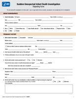 Sudden Unexpected Infant Death Investigation Reporting Form