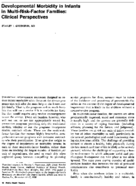 Developmental morbidity in infants in multiriskfactor families clinical perspectives