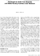 Discharges By Death From Hospitals And Skilled Nursing Facilities Under Medicare