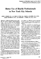 Better use of health professionals in New York City schools