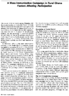 A mass immunization campaign in rural Ghana Factors affecting participation
