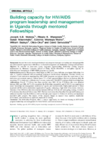 Building capacity for HIVAIDS program leadership and management in Uganda through mentored Fellowships