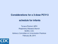 Considerations for a 3dose PCV13 schedule for infants
