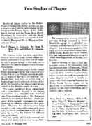Two studies of plague