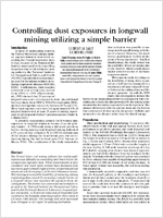 Controlling dust exposures in longwall mining utilizing a simple barrier