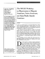 The NHLBI workshop on Hypertension in Hispanic Americans Native Americans and AsianPacific Islander Americans