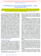 Controlling the Last Known Cluster of Ebola Virus Disease  Liberia JanuaryFebruary 2015