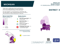 MI Congressional District 09 Stroke and Stroke Centers Map 118th Congress