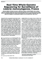 RealTime WholeGenome Sequencing for Surveillance of Listeria monocytogenes France