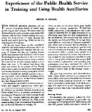 Experiences Of The Public Health Service In Training And Using Health Auxiliaries