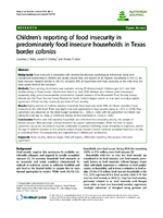 Childrens reporting of food insecurity in predominately food insecure households in Texas border colonias
