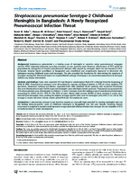 Streptococcus pneumoniae Serotype2 Childhood Meningitis in Bangladesh A Newly Recognized Pneumococcal Infection Threat