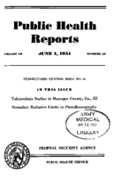 Public Health Reports  v 66 no 22  cover