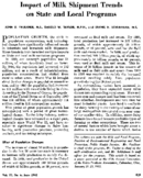 Impact of milk shipment trends on State and local programs