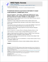 Personal and workplace psychosocial risk factors for carpal tunnel syndrome a pooled study cohort