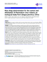Mass drug administration for the control and elimination of Plasmodium vivax malaria an ecological study from Jiangsu province China