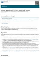 Interim Guidelines for COVID19 Antibody Testing Interim Guidelines for COVID19 Antibody Testing in Clinical and Public Health Settings Jan 24 2022