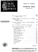 Public Health Rep v 74 no 3  table of contents