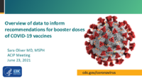 Overview of data to inform recommendations for booster doses of COVID19 vaccines