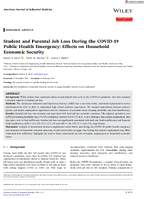 Student and Parental Job Loss During the COVID19 Public Health Emergency Effects on Household Economic Security