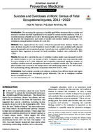 Suicides and Overdoses at Work Census of Fatal Occupational Injuries 20112022
