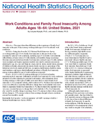 Work Conditions and Family Food Insecurity Among Adults Ages 1864 United States 2021