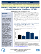 Emergency Department Visit Rates for Motor Vehicle Crashes by Selected Characteristics United States 20172018