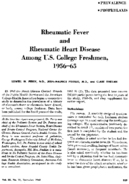 Rheumatic Fever And Rheumatic Heart Disease Among Us College Freshmen 195665