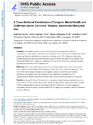 A CrossSectional Examination of Caregiver Mental Health and Childhood Cancer Survivors Tobacco Alcohol and Marijuana Use